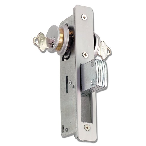Global Door Controls Mortise Lock with 1-1/8" Deadbolt function in Aluminum TH1101-1-1/8